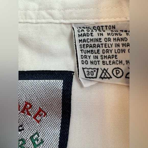 Vintage Gingham Shirt Medium Embroidered Dogs Cotton Androgynous Bulldogs White - Picture 6 of 13